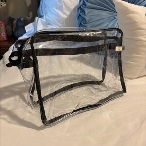 Thirty One Transparent Travel Makeup Bag with Black Trim